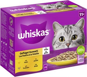 Whiskas 11+ Geflügel  Auswahl Gelee 12x85gP