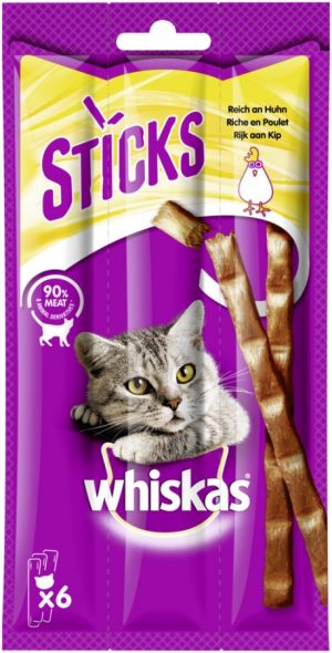 Whiskas Snacks Stick Reich an Huhn 6Stück