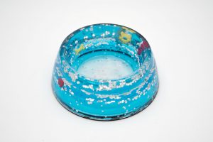 Napf aus Acryl in blau für Hunde