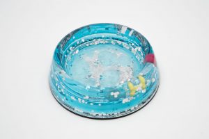 Napf aus Acryl in blau für Katzen