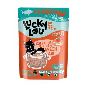 Lucky Lou Cat EF Thf.+Lachs in Broth 70gP