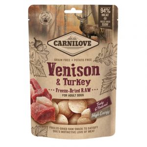 Carnilove Dog - Freeze-Dried Raw Snacks - Venison & Turkey 60g